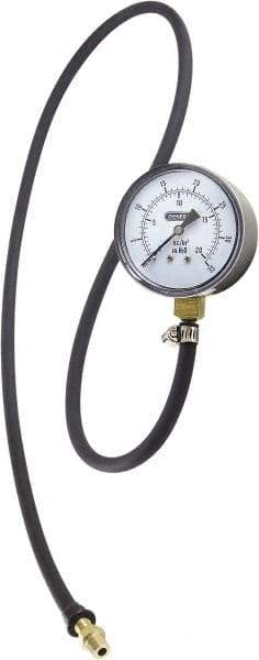 General - 2-1/2" Dial, 3/8 Thread, 0-35 Scale Range, Pressure Gauge - Thread Connection Mount, Accurate to ±1.5% of Full-Scale Range of Scale - Exact Tool & Supply