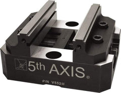 5th Axis - 125mm Jaw Width, 74mm High x 125mm Long x 125mm Wide Vise - For Use with 5 Axis Workholding Systems - Exact Tool & Supply