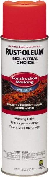 Rust-Oleum - 15 fl oz Orange Marking Paint - Water-Based Formula - Exact Tool & Supply