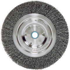 Vortec Pro 6″ Crimped Wire Wheel, .014″ Steel Fill, Narrow Face, 5/8″-1/2″ Arbor Hole - Exact Tool & Supply