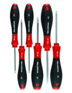 6 Piece - T6; T8; T10; T15; T20; T25mm - Torx SoftFinish® Cushion Grip Screwdriver Set - Exact Tool & Supply