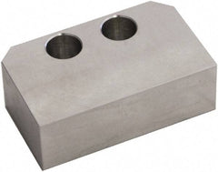 5th Axis - 3" Wide x 1" High x 1.2" Thick, Flat/No Step Vise Jaw - Soft, Steel, Manual Jaw, Compatible with V75100 Vises - Exact Tool & Supply