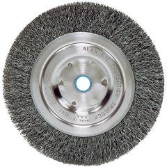 Vortec Pro 6″ Crimped Wire Wheel, .014″ Steel Fill, Medium Face, 5/8″-1/2″ Arbor Hole - Exact Tool & Supply