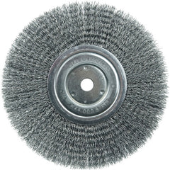 Vortec Pro 8″ Crimped Wire Wheel, .014″ Steel Fill, Narrow Face, 5/8″ Arbor Hole - Exact Tool & Supply