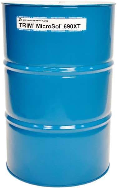 Master Fluid Solutions - Trim MicroSol 690XT, 54 Gal Drum Emulsion Fluid - Semisynthetic, For Cutting, Drilling, Sawing, Grinding - Exact Tool & Supply