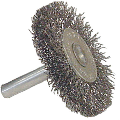 Vortec Pro 1-1/2″ Crimped Wire Wheel, .0118″ Steel Fill, 1/4″ Stem - Exact Tool & Supply