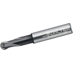 Walter-Prototyp - 5mm Diam, 5mm LOC, 2 Flute Solid Carbide Ball End Mill - TiAlN Finish, Single End, 57mm OAL, 6mm Shank Diam, Spiral Flute - Exact Tool & Supply