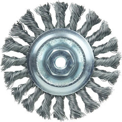 Vortec Pro 4″ Knot Wire Wheel, Standard Twist, .014″ Steel Fill, M14 × 2.0 Nut - Exact Tool & Supply