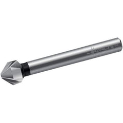 Walter-Titex - 6.3mm Head Diam, 5mm Shank Diam, 3 Flute 90° High Speed Steel Countersink - Bright Finish, 45mm OAL, Single End, Straight Shank, Right Hand Cut - Exact Tool & Supply