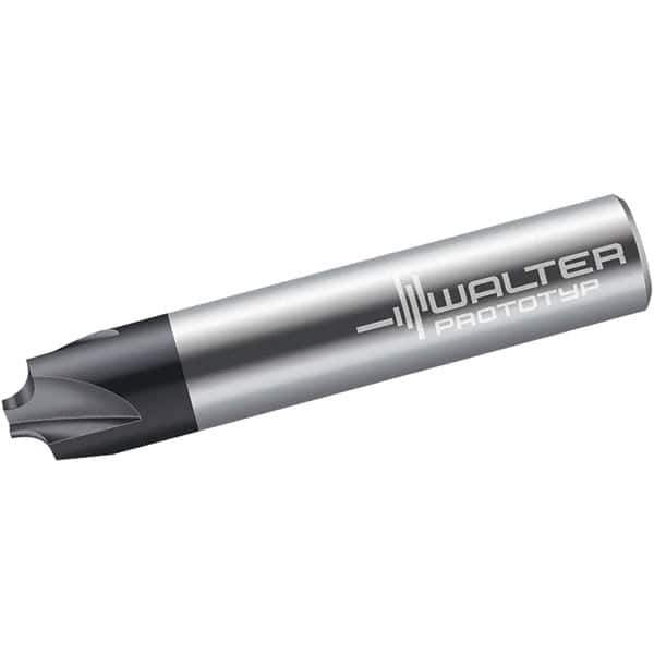Walter-Prototyp - 1/32" Radius, 1/4" Mill Diam, 3 Flute Solid Carbide Corner Rounding End Mill - Single End, TiAlN Finish, 2-1/2" OAL, 1/4" Shank Diam - Exact Tool & Supply