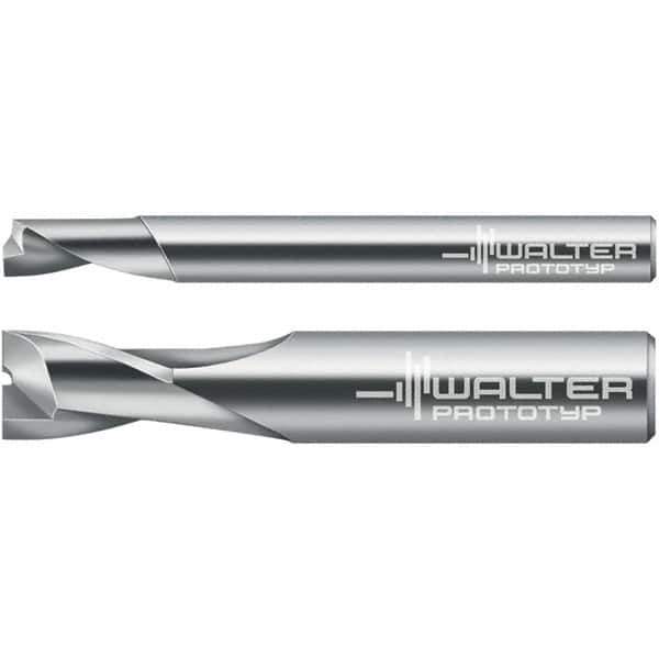 Walter-Prototyp - 8mm, 16mm LOC, 8mm Shank Diam, 63mm OAL, 1 Flute, Solid Carbide Square End Mill - Single End, Uncoated, Spiral Flute, 30° Helix, Centercutting, Right Hand Cut, Right Hand Flute - Exact Tool & Supply