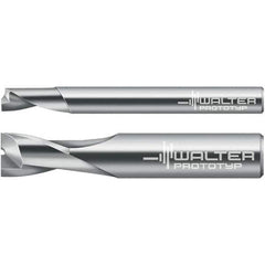 Walter-Prototyp - 8mm, 16mm LOC, 8mm Shank Diam, 63mm OAL, 1 Flute, Solid Carbide Square End Mill - Single End, Uncoated, Spiral Flute, 30° Helix, Centercutting, Right Hand Cut, Right Hand Flute - Exact Tool & Supply