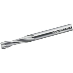 Walter-Prototyp - 8mm, 28mm LOC, 8mm Shank Diam, 80mm OAL, 2 Flute, Solid Carbide Square End Mill - Single End, Uncoated, Spiral Flute, 25° Helix, Centercutting, Right Hand Cut, Right Hand Flute - Exact Tool & Supply