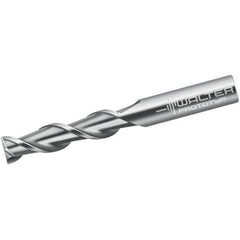 Walter-Prototyp - 6mm, 35mm LOC, 6mm Shank Diam, 80mm OAL, 2 Flute, Solid Carbide Square End Mill - Single End, Uncoated, Spiral Flute, 45° Helix, Centercutting, Right Hand Cut, Right Hand Flute - Exact Tool & Supply