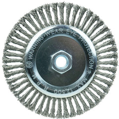 Vortec Pro 6″ Knot Wire Wheel, Stringer Bead Twist, .020″ Steel Fill, 5/8″-11 UNC Nut - Exact Tool & Supply
