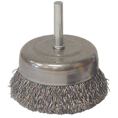 Vortec Pro 3″ Crimped Wire Cup Brush, .014″ Steel Fill, 1/4″ Stem - Exact Tool & Supply