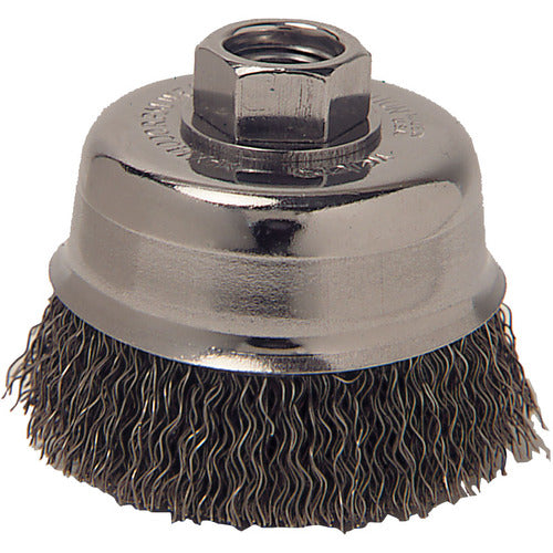 Vortec Pro 3″ Crimped Wire Cup Brush, .014″ Steel Fill, 5/8″-11 UNC Nut - Exact Tool & Supply