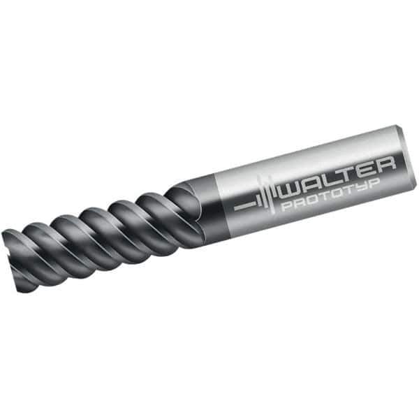 Walter-Prototyp - 18mm, 32mm LOC, 18mm Shank Diam, 92mm OAL, 6 Flute, Solid Carbide Square End Mill - Single End, TiAlN Finish, Spiral Flute, 60° Helix, Right Hand Cut, Right Hand Flute - Exact Tool & Supply