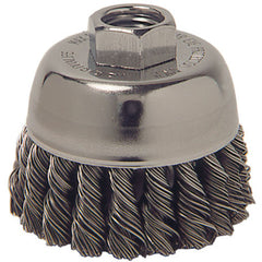 Vortec Pro 3″ Knot Wire Cup Brush, .020″ Steel Fill, 5/8″-11 UNC Nut - Exact Tool & Supply