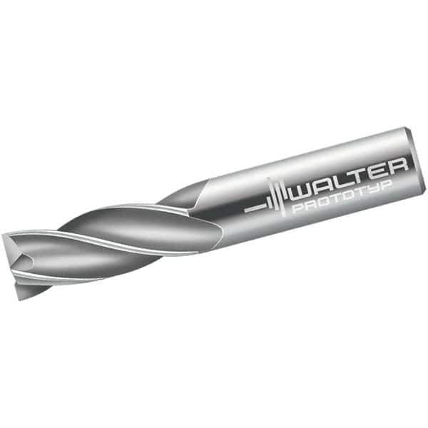 Walter-Prototyp - 6mm, 13mm LOC, 6mm Shank Diam, 57mm OAL, 4 Flute, Solid Carbide Square End Mill - Single End, Uncoated, Spiral Flute, 30° Helix, Centercutting, Right Hand Cut, Right Hand Flute - Exact Tool & Supply
