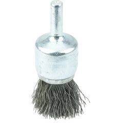 Vortec Pro 3/4″ Crimped Wire End Brush, .0104″ Steel Fill, 1/4″ Stem - Exact Tool & Supply