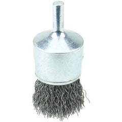 Vortec Pro 1″ Crimped Wire End Brush, .014″ Steel Fill, 1/4″ Stem - Exact Tool & Supply