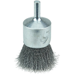 Vortec Pro 1″ Crimped Wire End Brush, .0104″ Steel Fill, 1/4″ Stem - Exact Tool & Supply