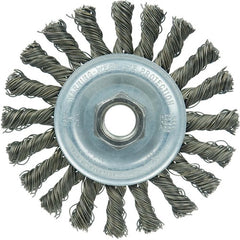 Vortec Pro 4″ Knot Wire Wheel, Cable Twist, X-Coarse Wire, M10x1.50 Nut, Steel Wire - Exact Tool & Supply