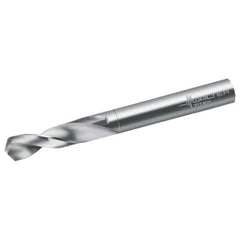 Walter-Titex - 8mm 118° Spiral Flute Solid Carbide Screw Machine Drill Bit - Bright Finish, Right Hand Cut, 37mm Flute Length, 79mm OAL, Form V+A Point, Straight Shank - Exact Tool & Supply