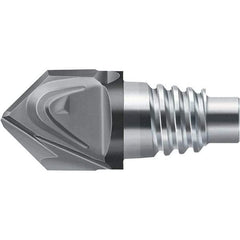 Walter-Prototyp - H1E Carbide Chamfer Milling Tip Insert - TiAlN Finish, 2 Flutes, 12mm Cutting Diam, 8mm Depth of Cut, 14mm Extension - Exact Tool & Supply