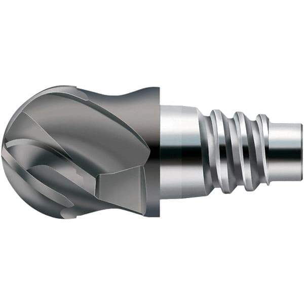 Walter-Prototyp - H8E Carbide Ball Nose Milling Tip Insert - TiAlN Finish, 4 Flutes, 20mm Cutting Diam, 11mm Depth of Cut, 21.3mm Extension, 0.3937" Cnr Rad - Exact Tool & Supply