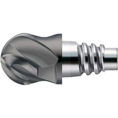 Walter-Prototyp - H8E Carbide Ball Nose Milling Tip Insert - TiAlN Finish, 4 Flutes, 20mm Cutting Diam, 11mm Depth of Cut, 21.3mm Extension, 0.3937" Cnr Rad - Exact Tool & Supply