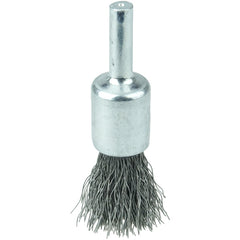 Vortec Pro 1/2″ Crimped Wire End Brush, .0104″ Steel Fill, 1/4″ Stem - Exact Tool & Supply