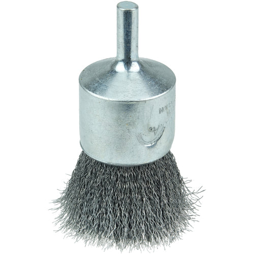 Vortec Pro 1″ Crimped Wire End Brush, .006″ Steel Fill, 1/4″ Stem - Exact Tool & Supply