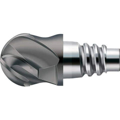 Walter-Prototyp - AH8E Carbide Ball Nose Milling Tip Insert - TiAlN Finish, 4 Flutes, 19.05mm Cutting Diam, 10.49mm Depth of Cut, 21.31mm Extension, 3/8" Cnr Rad - Exact Tool & Supply