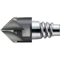 Walter-Prototyp - AH3E Carbide Chamfer Milling Tip Insert - TiAlN Finish, 8 Flutes, 15.88mm Cutting Diam, 6.5mm Depth of Cut, 18.69mm Extension - Exact Tool & Supply