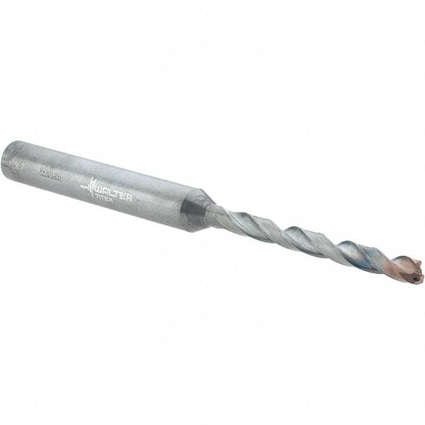 Walter-Titex - 3.2mm 140° Solid Carbide Jobber Drill - Double Coating Finish, Right Hand Cut, Spiral Flute, Straight Shank, 74mm OAL, X-treme D Point - Exact Tool & Supply