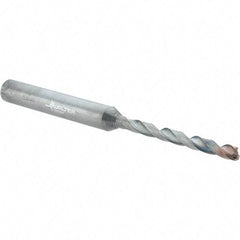 Walter-Titex - 3.2mm 140° Solid Carbide Jobber Drill - Double Coating Finish, Right Hand Cut, Spiral Flute, Straight Shank, 74mm OAL, X-treme D Point - Exact Tool & Supply