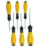 6 Piece - T6; T8; T9; T10; T15; T20 - Torx ESD Safe SoftFinish® Cushion Grip Screwdriver Set - Exact Tool & Supply