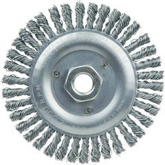 Vortec Pro 5″ Knot Wire Wheel, Stringer Bead Twist, .020″ Steel Fill, 5/8″-11 UNC Nut - Exact Tool & Supply