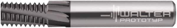 Walter-Prototyp - 0.3543" Cutting Diam, 5 Flute, Solid Carbide Helical Flute Thread Mill - Internal Thread, 19.25mm LOC, 72mm OAL, 10mm Shank Diam - Exact Tool & Supply