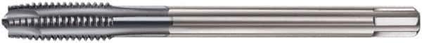 Walter-Prototyp - M12x1.50 Metric Fine, 5 Flute, TiCN Finish, Solid Carbide Spiral Point Tap - Plug Chamfer, Right Hand Thread, 100mm OAL, 21mm Thread Length, 9mm Shank Diam, 6HX Class of Fit, Series 8126006 - Exact Tool & Supply