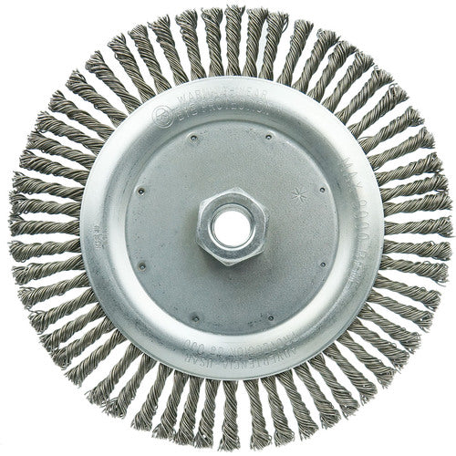 Vortec Pro 6-7/8″ Knot Wire Wheel, Stringer Bead Twist, .020″ Steel Fill, 5/8″-11 UNC Nut - Exact Tool & Supply