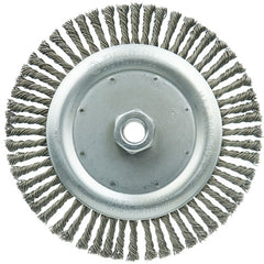 Vortec Pro 6-7/8″ Knot Wire Wheel, Stringer Bead Twist, .020″ Steel Fill, 5/8″-11 UNC Nut - Exact Tool & Supply