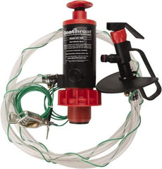 GoatThroat Pumps - 3/8" Outlet, 4 GPM, Polypropylene Hand Operated Transfer Pump - 56" OAL, For up to 55 Gal Drums, For Class I & II Flammable & Combustible Liquids - Exact Tool & Supply