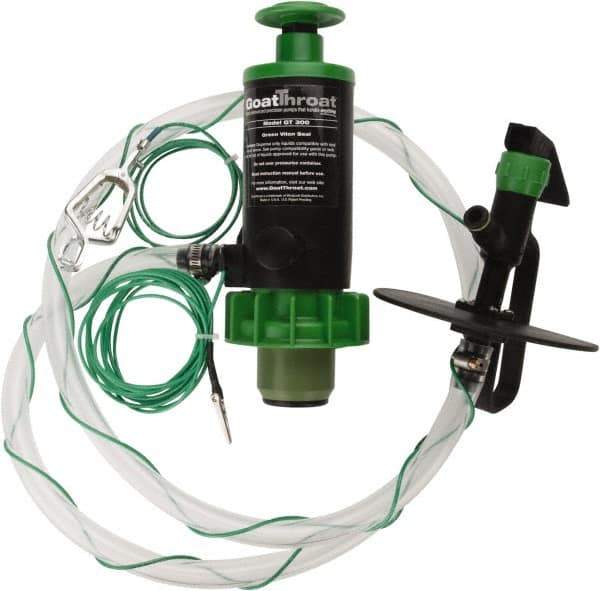 GoatThroat Pumps - 3/8" Outlet, 4 GPM, Polypropylene Hand Operated Transfer Pump - 56" OAL, For up to 55 Gal Drums, For Class I & II Flammable & Combustible Liquids - Exact Tool & Supply