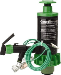 GoatThroat Pumps - 3/8" Outlet, 4 GPM, Polypropylene Hand Operated Transfer Pump - 56" OAL, For up to 55 Gal Drums, For Class I & II Flammable & Combustible Liquids - Exact Tool & Supply