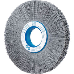 PFERD - Wheel Brushes; Outside Diameter (Inch): 8 ; Wire Type: Crimped; Round ; Fill Material: Nylon; Silicon Carbide ; Trim Length (Inch): 2-1/4 ; Filament Wire Diameter Range: 0.0300 & Above ; Maximum RPM: 3600.000 - Exact Tool & Supply