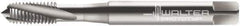Walter-Prototyp - M3x0.50 Metric 3 Flute 6G Modified Bottoming Spiral Flute Tap - Cobalt, Bright Finish, 56mm OAL, Right Hand Flute, Right Hand Thread, Series 20430 - Exact Tool & Supply