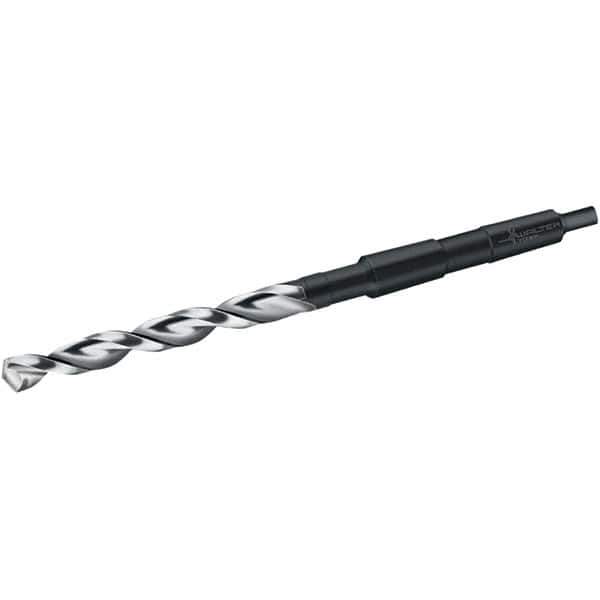 Walter-Titex - 18.5mm, 2MT 130° Point Cobalt Taper Shank Drill Bit - Bright/Oxide Finish, 135mm Flute Length, 233mm OAL, Parabolic Flute, Series A4247 - Exact Tool & Supply